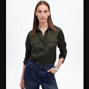NWT Madewell 0 Western Shirt in Linen Blend